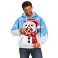 thumbnail image 6 of RGGEEUN Dog Pouch Hoodies Pet Carrier Hoodies Christmas Snowman Graphic Long Sleeve Hooded Pullover with Pocket Mens Sweatshirt for Small Pets Everyday Use,L, 6 of 7