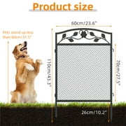 5pcs Panel Metal Garden Fence Tall Pet Dog Playpens Edging Fencing with Lockable Gate, 23.6x43.3inch