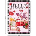 thumbnail image 2 of Letreros de metal retro "Hola, amor, San Valentín", camión rojo, corazón, globo, placa de metal, divertido gnomo de San Valentín, 12 x 8, 2 of 5