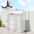 thumbnail image 3 of Outsunny 3-Tier Mini Greenhouse, Small Portable Plant Shelving with UV-Resistant PE Cover & 2 Roll-Up Doors, 56.3" x 18.1" x 65" White Greenhouse for Patio, Garden & Backyard, 3 of 8