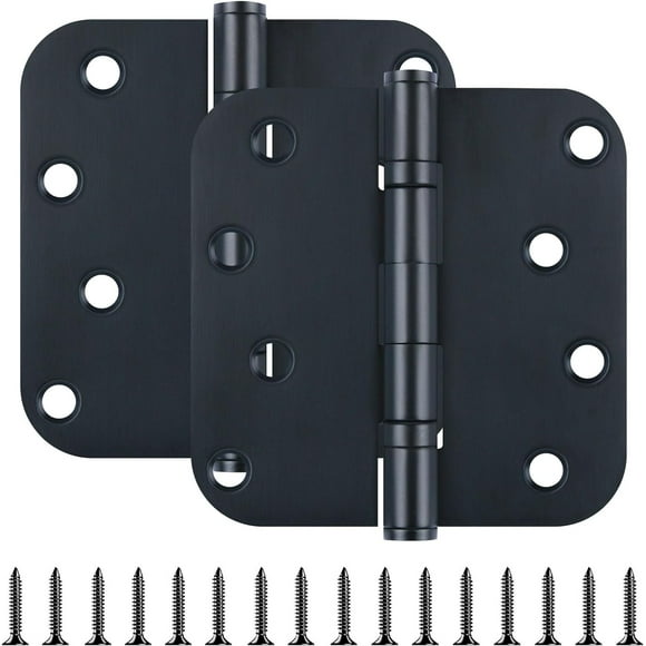 EcoNesxp inch round interior and exterior door hinge heavy duty matte black hinge for bedroom inch radius stainless steel hotel hardware 5/8