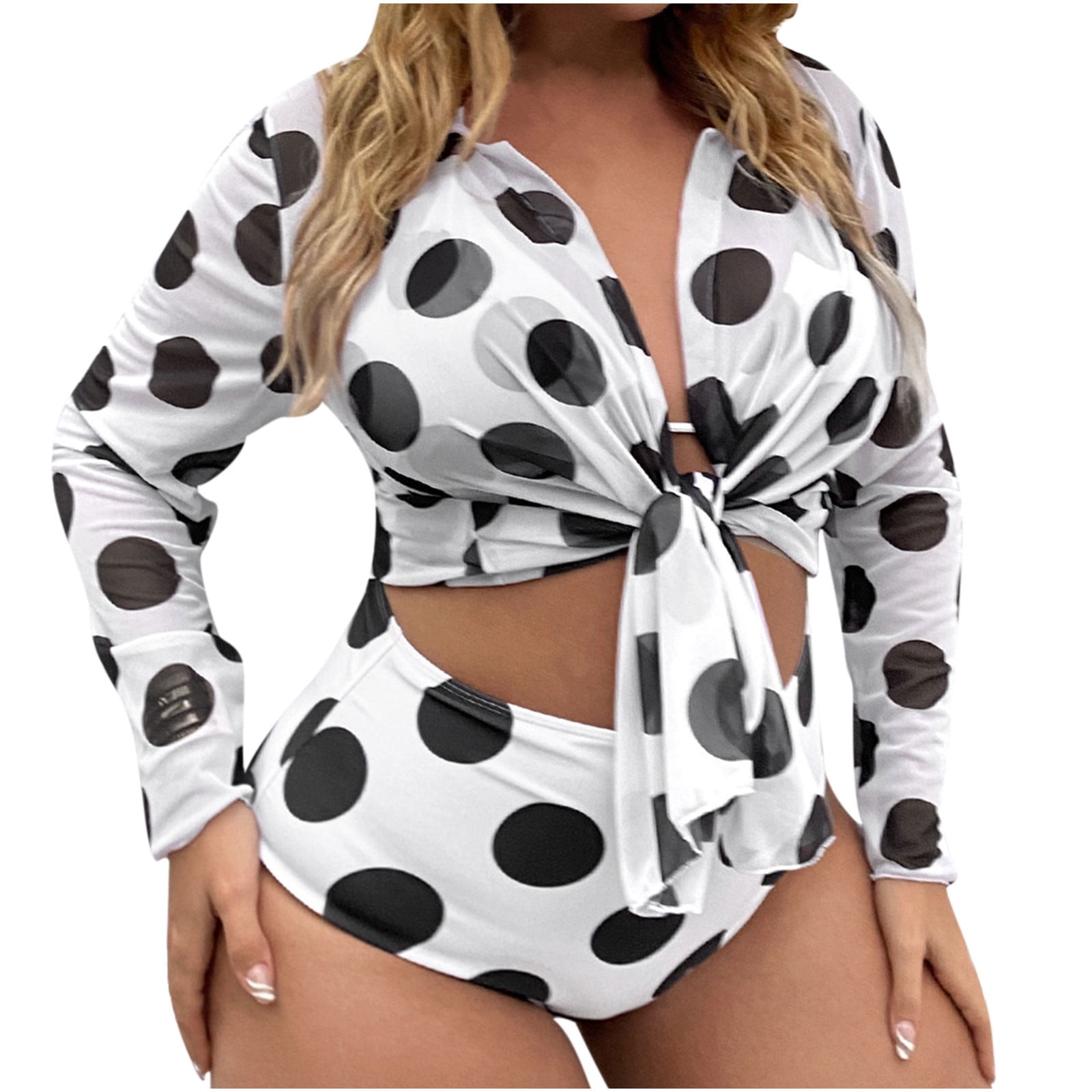 Pinup Fashion Womens Swimsuit Coverup 3/4 Sleeve Button Up Swim Cover Ups  for Women Shirt Bathing Suit Beach Coverups
