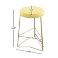 thumbnail image 4 of Meridian Furniture Tres Yellow Velvet Counter Stool, 4 of 6