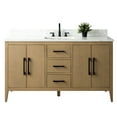 thumbnail image 2 of Vanity Art 60” Single Sink Bathroom Vanity Cabinet with Engineered Marble Countertop, 2 of 13