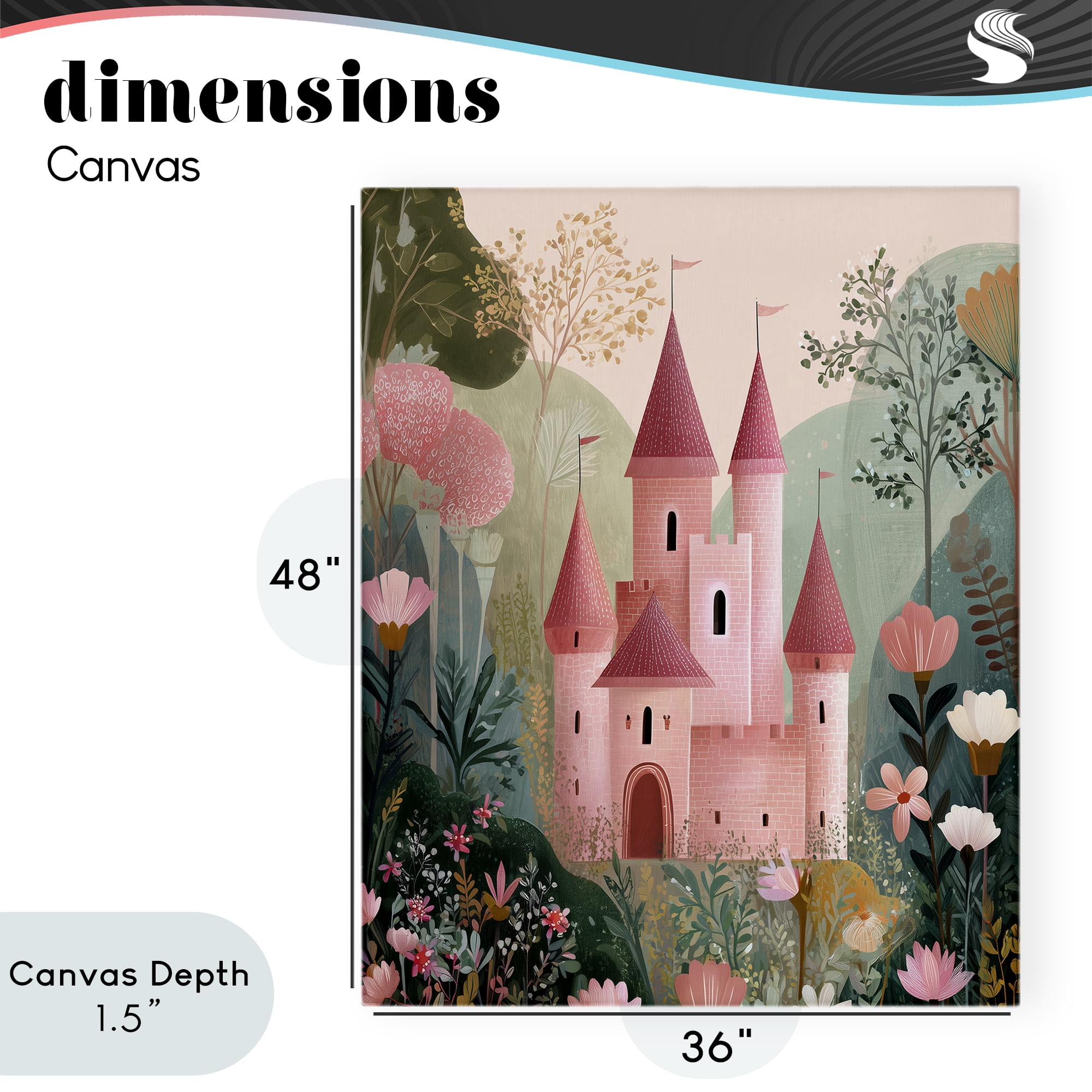 Stupell Industries Castle For A Princess Canvas Wall Art, design by Christine Simpson Art