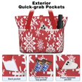 thumbnail image 2 of Tote Bag for Women - Red Christmas Snowflake Pattern Shoulder Bag - Large Utility Work Duffle Bag with Zipper Handbag for Travel, Work, Sprots, 2 of 5