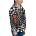 thumbnail image 5 of Xecao Butterflies Optical Illusion Pattern Zip Up Hoodies for Boys Girls, Sweatshirt with Pockets-Small, 5 of 6