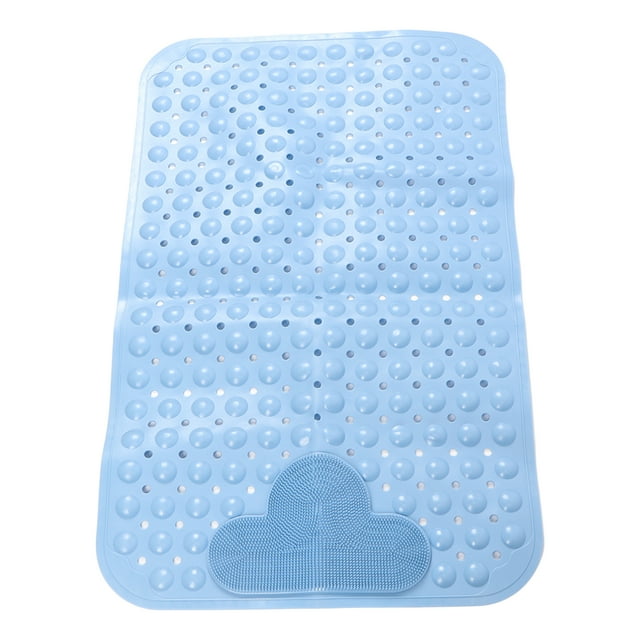 Alfombrilla de baño antideslizante para bañera, alfombrilla de ducha gruesa de PVC con ventosa fuerte para suelo de baño, color azul