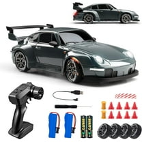 Track Seven RC Drift Car, 1:24 Scale Remote Control Vehicle with LED Lights, 2.4GHz 20KM/H 4WD High Speed RC Cars, Drifting Tires&Two Batteries, Racing Sports Toy Idea Gift for Adults Boys Girls