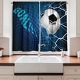 thumbnail image 2 of Ambesonne Soccer Kitchen Curtains, Abstract Goal Pattern, 55"x39", Blue Black White, 2 of 3