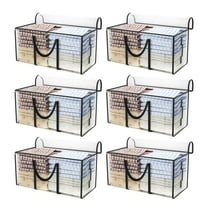 LJSXFI Clear Moving Bags Heavy Duty Extra Large, 6-Pack Moving Supplies with Reinforced Handle, Heavy-Duty Storage Tote for Clothes