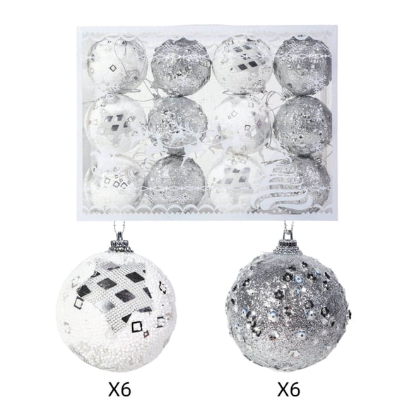 Sruoe Christmas Ball Ornaments for Christmas Tree, 12Pcs Shatterproof Christmas Hanging Ornament for Holiday Wedding Party Home Indoor Mantel Wreath Garland Display Christmas Decorations