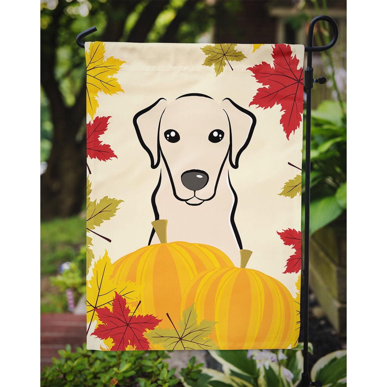 Caroline's Treasures BB2028GF Yellow Labrador Thanksgiving Flag Garden Size , Small, multicolor
