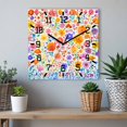thumbnail image 6 of Spring Floral Wooden Wall Clock Silent Non Ticking, Watercolor Colorful Botanical Summer Square Wall Clocks Battery Operated, Decor Clock for Home Office, Living Room, Kitchen, 10 Inch, 6 of 9