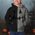 thumbnail image 2 of LIJCC Teen Boys Girls Halloween Spooky Face Graphic Hoodies Oversized Pullover Sweatshirts Patchwork Hooded Fall Warm Soft School Shirts, 2 of 4