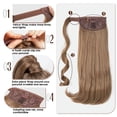 thumbnail image 2 of Nvzi Peluca de extensión de coleta lisa de 17 pulgadas, 1 peluca sintética, extensión de coleta envuelta, peluca de coleta de extensión instantánea, adecuada para uso diario, A02, 2 of 5
