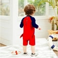 thumbnail image 4 of YABCSAZ Toddler Baby Swimsuits One Piece Shark Shape Set Infant Boy's UPF 50+ Sun Protection Swimwear Zipper Up Surfing Hoodies Swimsuit Rash Guard Sets Size 5-6 Years, 4 of 5
