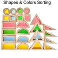 thumbnail image 6 of BOHS Rainbow Sensory Blocks (24 Pcs) - Wooden Toys for Toddler Gift- Play on Light Table/Sunny Window, 6 of 7
