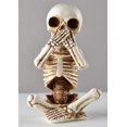 thumbnail image 3 of Skeletons Statue Hear See Speak No Evil Baby Halloween Figurines Home Decorative, Set of Three, 4.8 in, Oyster White Polyresin, 3 of 7
