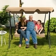 thumbnail image 2 of Costway Metal, Polyester, Oxford Cloth Porch Swing, Beige, 2 of 10