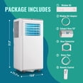 thumbnail image 5 of Tacool Portable Air Conditioner Cools 250Sq.ft, 5000BTU SACC (8000 BTU ASHRAE) , 3-in-1 AC Unite with Remote Control, White, New, 5 of 8