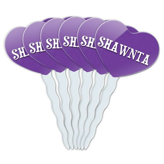 Shawnta Heart Love Cupcake Picks Toppers - Set of 6