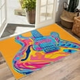 thumbnail image 3 of Guitar Rug, Music Theme Pop Art Abstract Area Rug, Rock and Roll Rugs, Colorful Musician Carpet, Guitar Home Decor 5x8ft, 3 of 6
