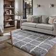 thumbnail image 3 of BERTHMEER 9'x12' Large Shag Area Rugs for Living Room Bedroom Dining Room Office Modern Checkered Geometric Contemporary Plush Soft Fuzzy Fluffy Washable Carpets, Gray, 3 of 6