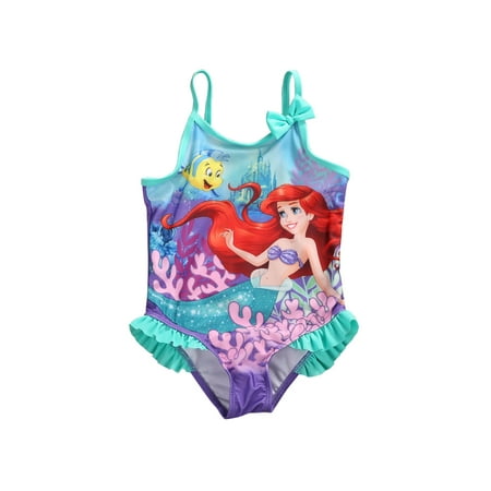 

Loliuicca Baby Girls Summer Sleeveless One-piece Swimwear Mermaid Print Halter