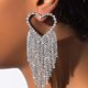 thumbnail image 1 of Pendientes de corazón con borlas y diamantes de imitación, cadena larga de plata con flecos, pendientes colgantes de cristal, joyería vintage para fiesta nupcial para mujeres y niñas, 1 of 5
