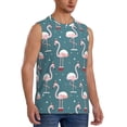 thumbnail image 2 of Uemuo Flamingo Pattern Men's Sleeveless T-Shirt,Muscle Athletic Tank Top, Moisture-wicking Quick-dry Breathable Classic Tee Top for Gym Run Outdoor Sports-X-Large, 2 of 8