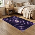 thumbnail image 2 of ODIKA 5'x7' Washable Area Rug Galaxy Glowing Cosmic Swirl Motif Constellation Purple Starry Refined Structured for Guest Room, Lounge, Apartment, Non-Slip Low Profile, Stain Resistant, 2 of 7