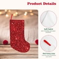 thumbnail image 4 of Salouo Red Glitter Print Christmas Decorations Stockings 1 Pack 18'' Xmas Stockings Holiday Stocking Personalized Farmhouse Decor for Home Family Party Tree, 4 of 7