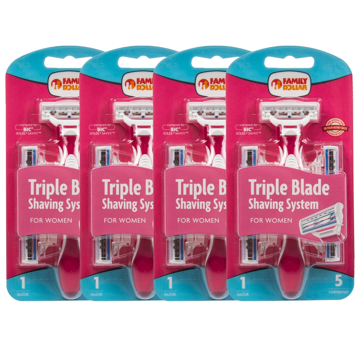 Womens Triple Blades 4 Handles 20 Replacement Cartridges Safety