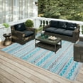 thumbnail image 2 of Yuma Indoor/Outdoor Blue Tribal 3' x 5' Non-Skid Area Rug, 2 of 8