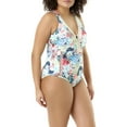 thumbnail image 2 of Women's Plus-Size Vintage Tropics Lace V-Neck One-Piece Swimsuit, 2 of 3