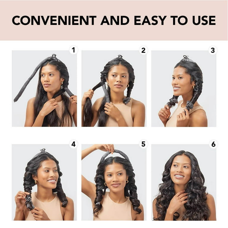 Kitsch Satin Heatless Curling Set Overnight Hair Curlers Charcoal 3pcs for Sleep Walmart