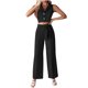thumbnail image 1 of Trajes de Pantalones Sexy para Mujeres Chaleco de Cuello en V Y Pantalones de Piernas Anchas, Traje de Verano Casual de Color Sólido para el Trabajo Y la Fiesta, 1 of 7