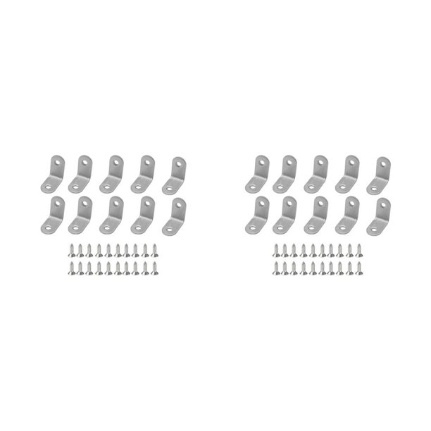 YMAISS 16-Pack Black L-Shape Corner Braces – 38x30mm Stainless Steel Right Angle Brackets For Shelves, Tables, Cabinets – Screws Included