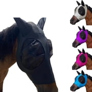 Clearance! Mini Horse Fly Mask - Super Comfort Fly Masks for Horses, Adjustable UV Protection Breathability Horses Fly Masks with Ears, Pony Mini Equine Fly Mask for Miniature