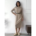 thumbnail image 4 of Women'S Dress Loose Fitting Long Sleeve Evening Fall Winter Dresses for Women Brown XL, 4 of 10