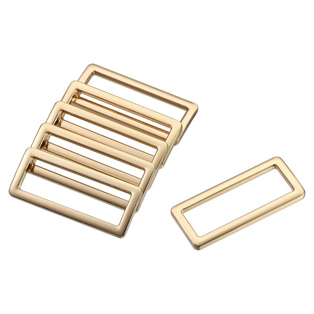 Unique Bargains Boucles Rectangulaires 39x12.5mm Ton Doré Électroplaqué Lot de 6