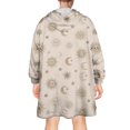 thumbnail image 2 of Wearable Oversized Blanket,Beige Sun Moon Star Pattern Wearable Blanket Hoodie for Adults,Cozy Hooded Blankets with Super Pockets,Super Warm Fuzzy Pullover for Women & Men, 2 of 6