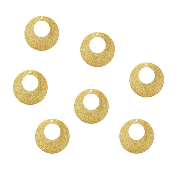 45 Brass Plated Alloy Metal Stamping Blanks Round Frosted Dia 23mm