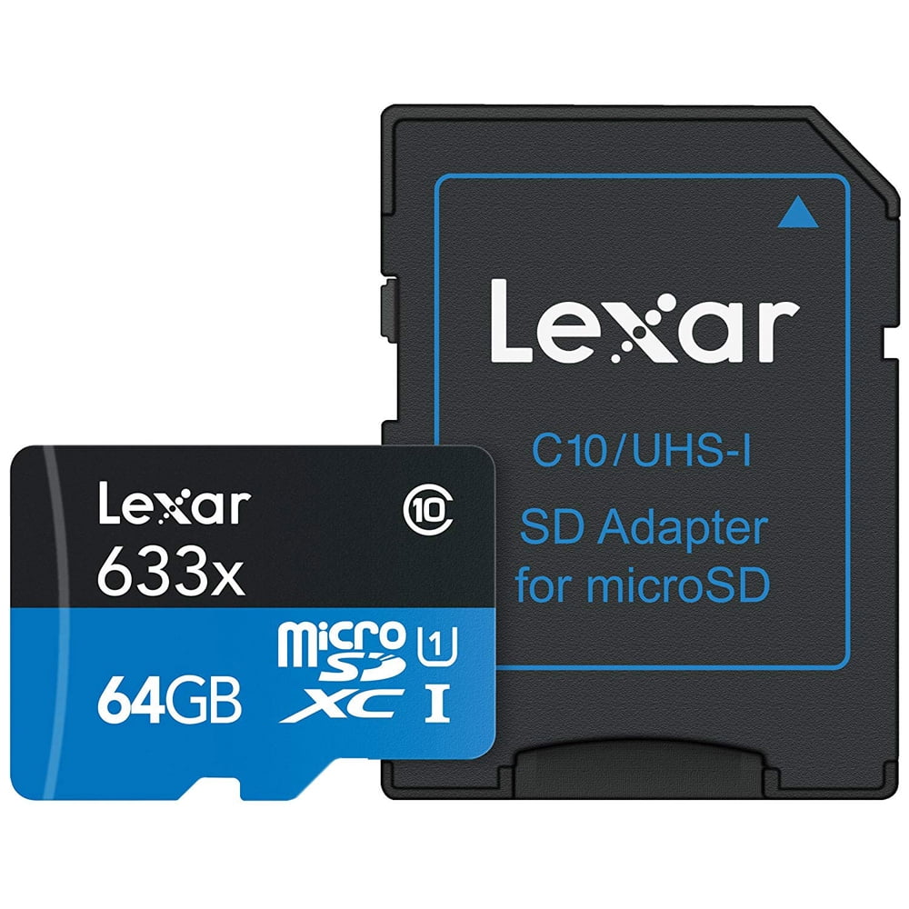Lexar LSDMI64GBBNL633A High-Performance 633x microSDHC/microSDXC UHS-I 64gb Memory Card 2 Pack
