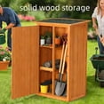 thumbnail image 5 of Olurrisa Wood & Waterproof Fabric Outdoor Storage Shed with Lockable Door, 2 Shelves, Flat Roof Garden Cabinet for Backyard, Lawn, Patio Furniture & Tools, 5 of 6