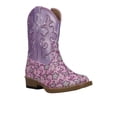 thumbnail image 2 of Roper Girls Lavender Glitter Floral Square Toe Cowboy   Mid Calf Boots, 2 of 5