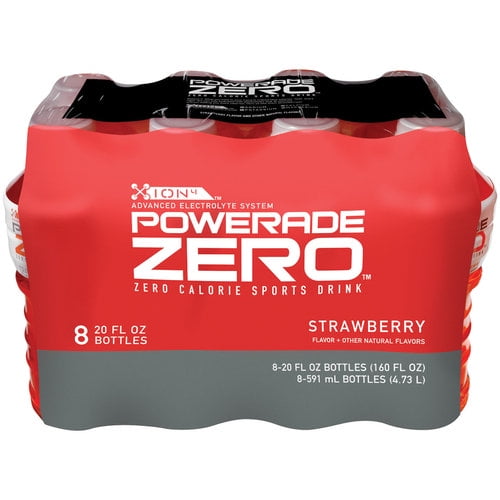 Powerade Zero Strawberry Sports Drink, 20 Fl. Oz., 8 Count Walmart