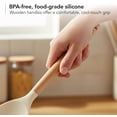 thumbnail image 4 of OVENTE Silicone Cooking Utensils Set 17pcs Heat Resistant Kitchen Tools and Gadgets for Nonstick Cookware, BPA Free Spatula Set with Wooden Handle, Cup Holder, Oven Gloves and Hot Pads, Cream SPS17CR, 4 of 11