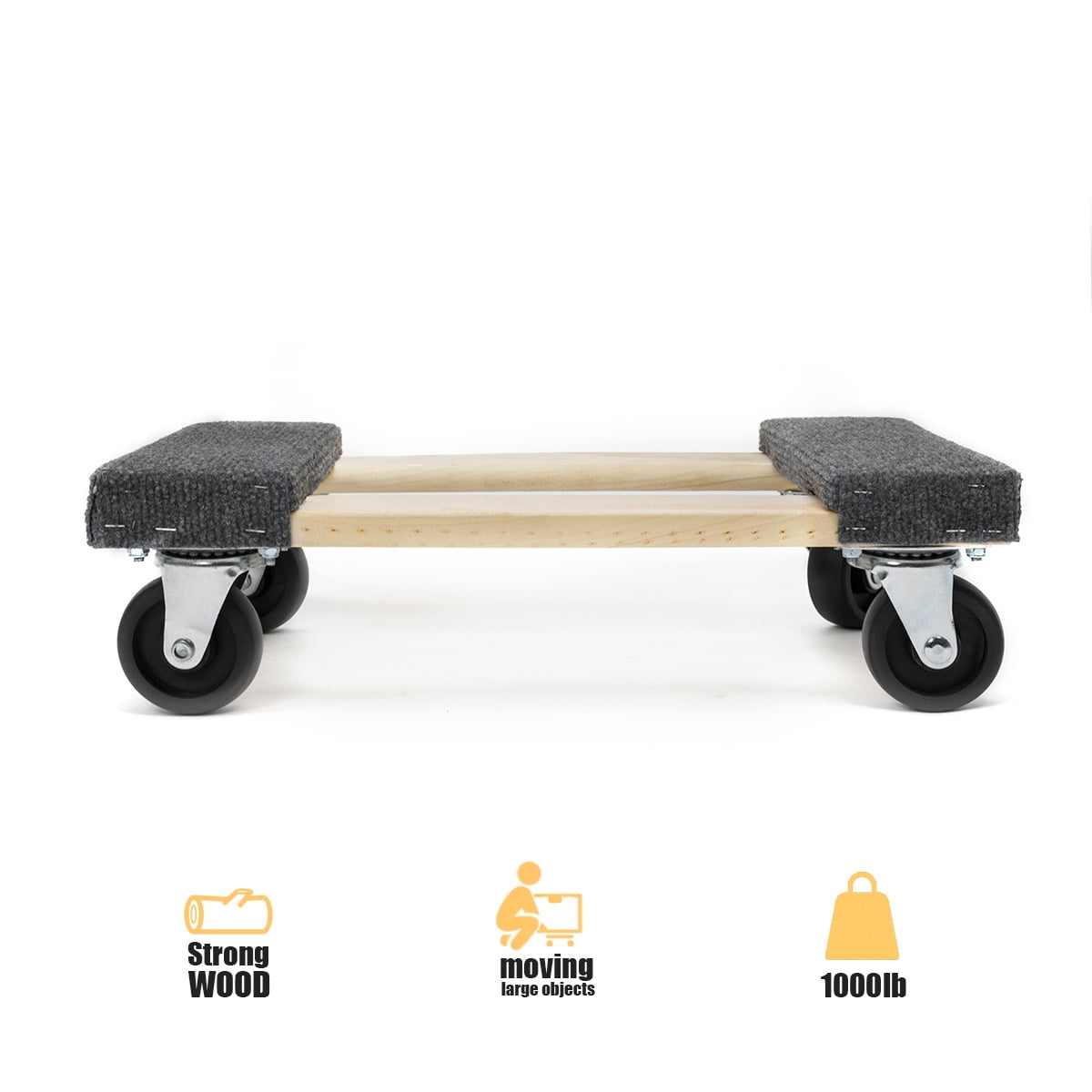 Buy 1000 lb. Capacity Furniture Dolly with Swivel Casters Hardwood